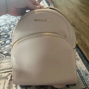 Michael Kors Beige Backpack with Gold Accents